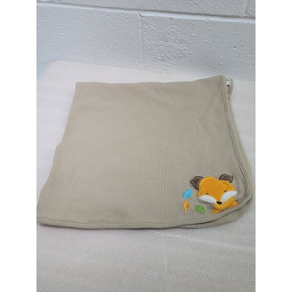 Just Born Thermal Weave Baby Blanket Tan Fox Unisex Boy Girl Nursery - Picture 1 of 6